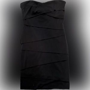 White House Black Market Strapless Black Form-Fitting Cocktail Dress size 10